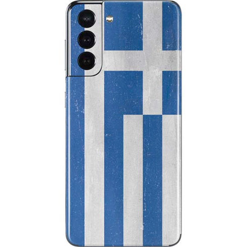Greece Flag Distressed Galaxy S21 5G Skin